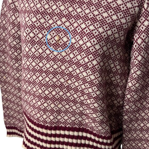 J. Crew Wool Argyle Crewneck Holiday Cabincore Cozy Nordic XS - Picture 4 of 11